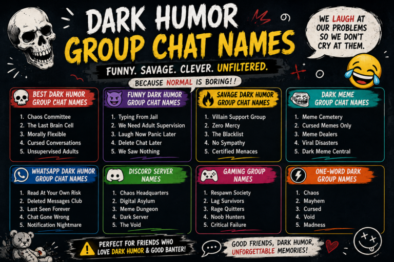 dark humor group chat names