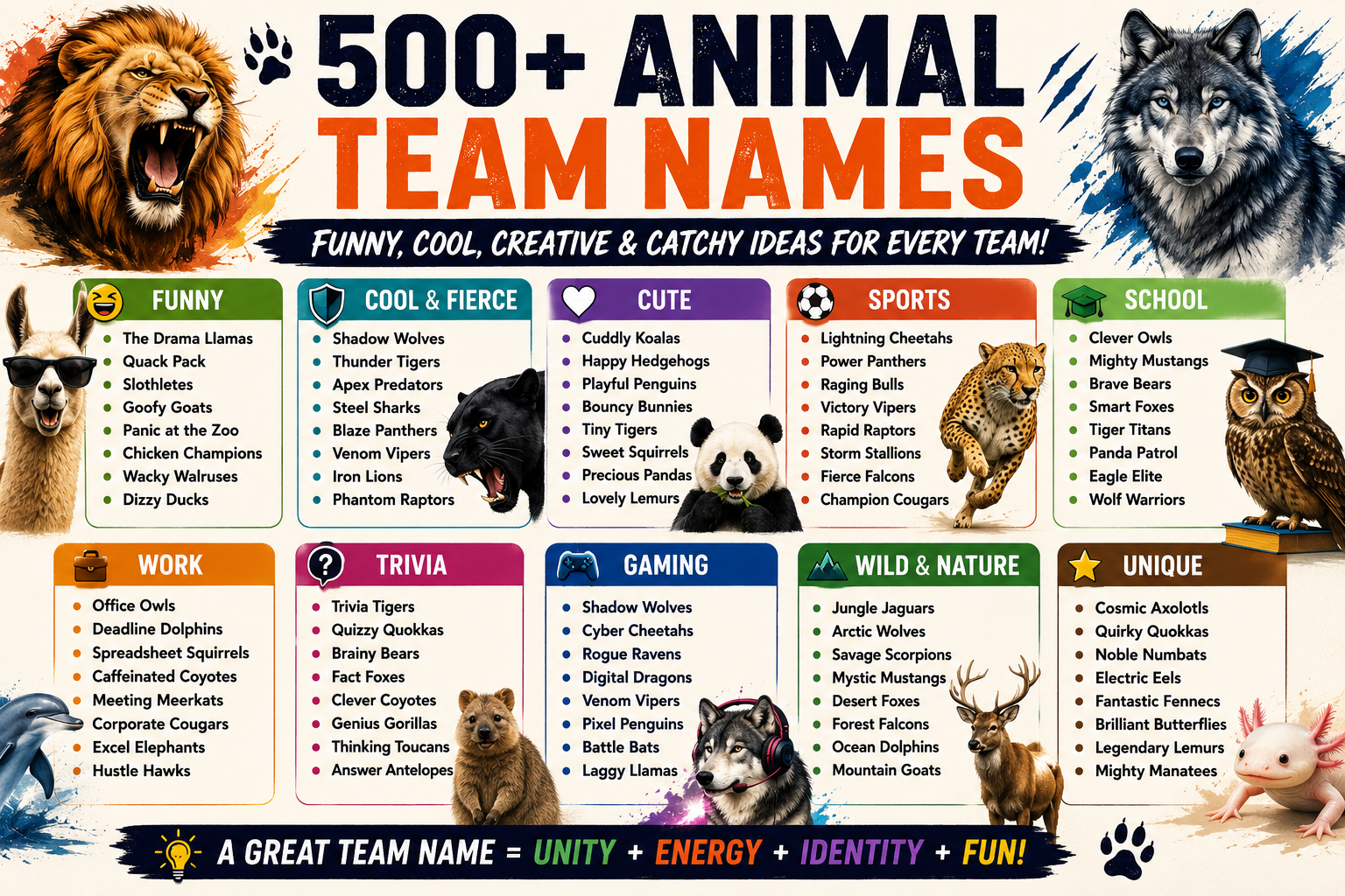 animal team names