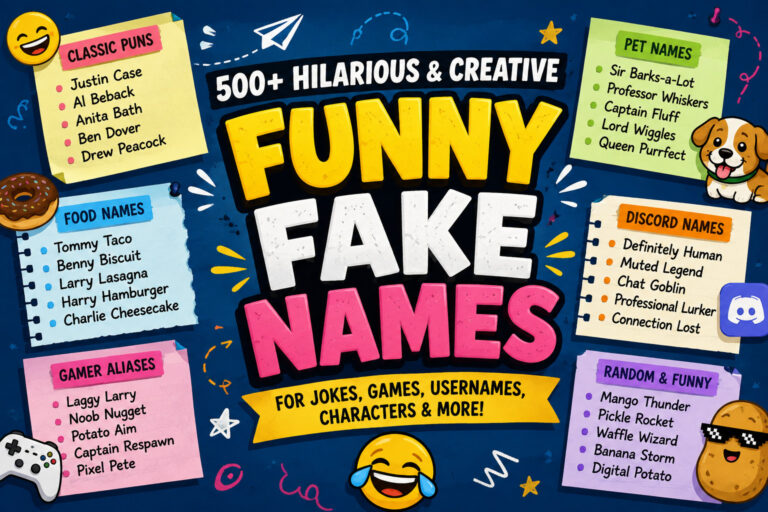 funny fake names